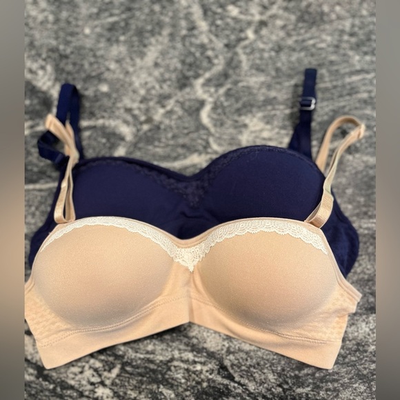 Wire free small bra bundle navy and beige - Picture 1 of 1
